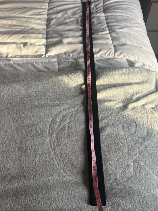 Michael Kors Women’s Black Leather Belt with Silver Floral Concho Buckle - Picture 4 of 7